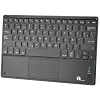 1byone Ultra-delgado teclado Inalambrico con una función de multi-touchpad y batería recargable- QWERTY español-Negro